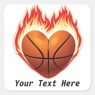 Basketball Flame Customizable Stickers