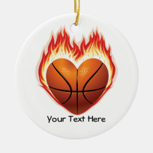 Basketball Flame Ornament (personalized)