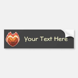 Basketball Flame (personalized) Bumper Sticker