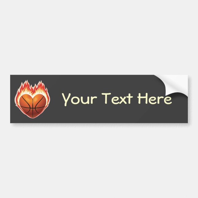 Basketball Flame (personalized) Bumper Sticker (Front)