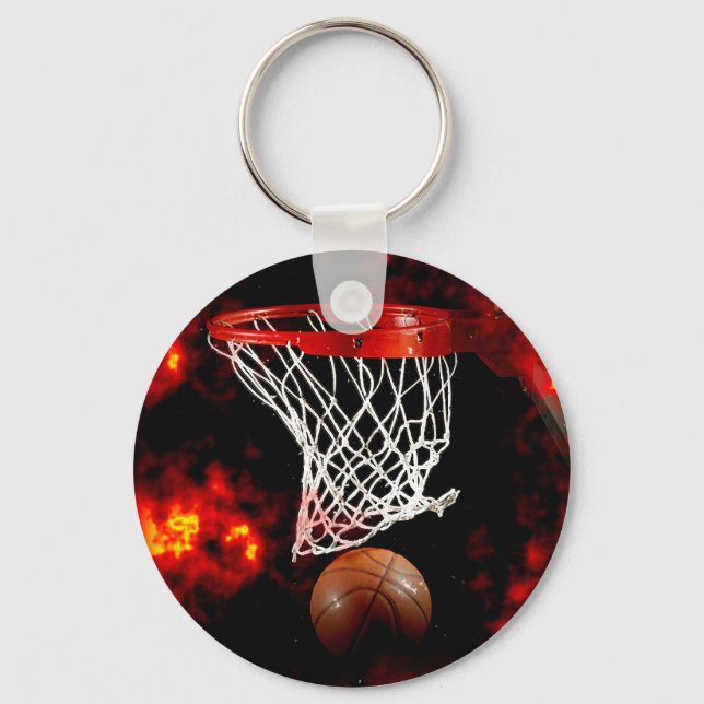 Basketball & Flames Keychains (Front)