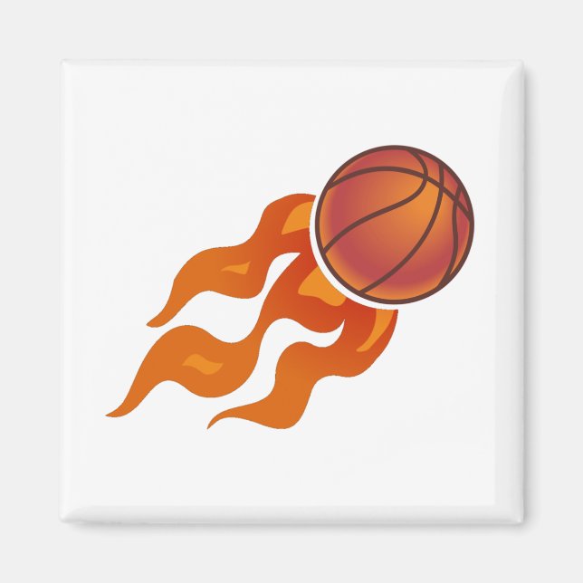 Basketball flames magnet (Front)