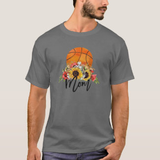 Basketball Flower Mom T-Shirt
