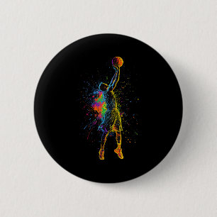 Basketball For Men Kids Youth Player Slam Dunk Tee 2 Inch Round Button