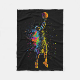 Basketball For Men Kids Youth Player Slam Dunk Tee Fleece Blanket