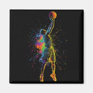 Basketball For Men Kids Youth Player Slam Dunk Tee Magnet