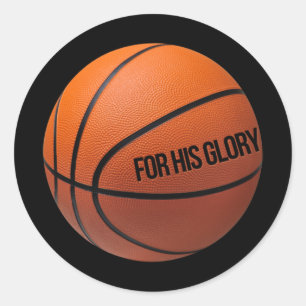 Basketball For Sports People Who Love God And Bask Classic Round Sticker