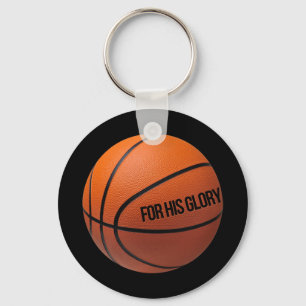 Basketball For Sports People Who Love God And Bask Keychain