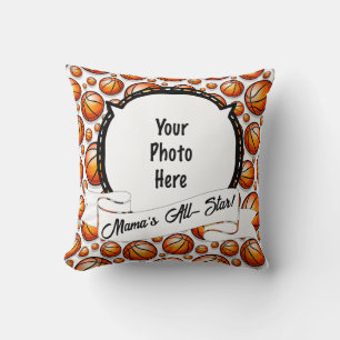 Basketball Frame Personalized Photo  Throw Pillow