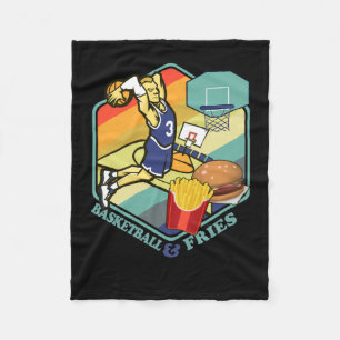 Basketball Fries Fastfood Burger Basketballer Fleece Blanket