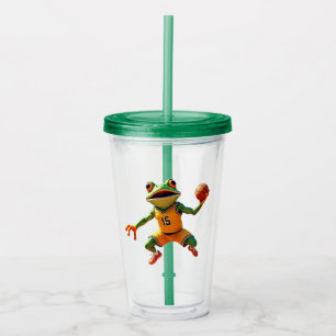 Basketball Frog acrylic tumbler