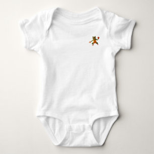 Basketball Frog baby white bodysuit pocket