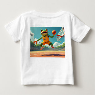 Basketball Frog full scene baby white shirt back