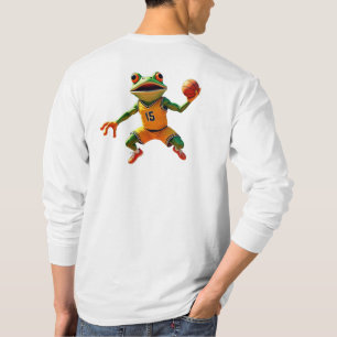 Basketball Frog men white long sleeve T-shirt back