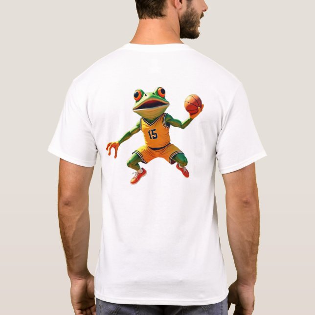 Basketball Frog men white T-shirt back (Back)