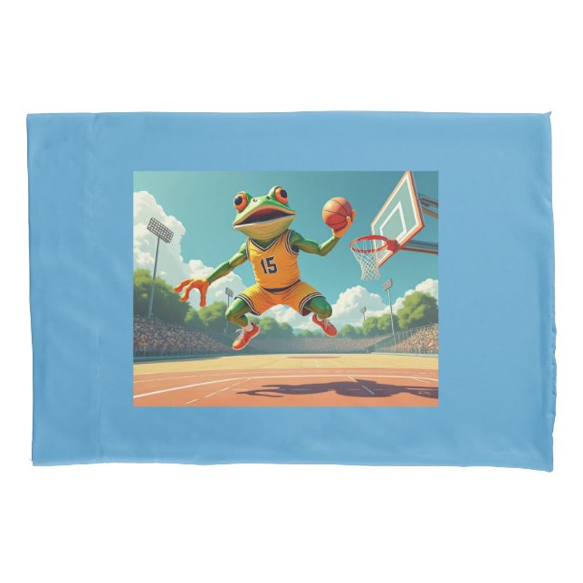 Basketball Frog standard pillowcase (Front)