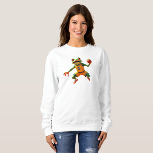 Basketball Frog women white sweatshirt