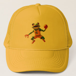 Basketball Frog yellow trucker hat