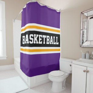 BASKETBALL Fun Black Royal Purple Yellow Stripes
