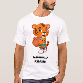 Basketball?  Fur sure! Funny Cat T-Shirt