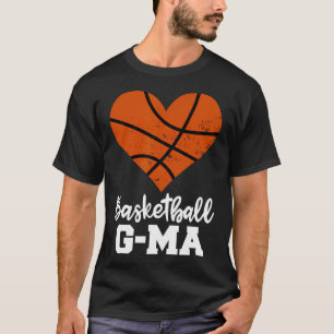 Basketball G-Ma Funny Basketball Heart Grandma Gee T-Shirt