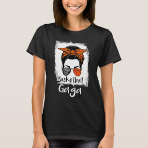 Basketball Gaga Vintage Leopard Messy Bun Bleached T-Shirt