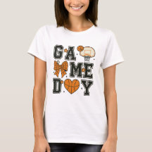 Basketball Game Day T-Shirt Design with Bow & Hear