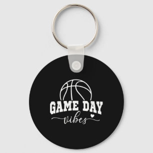 Basketball Game Day Vibes Basketball Mom Life Game Keychain