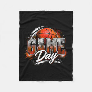 Basketball game day vibes game day basketball  fleece blanket