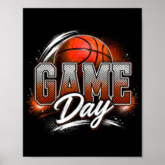 Basketball game day vibes game day basketball poster