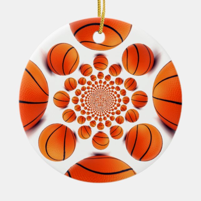 Basketball Game of Champions: Court Vision Kaleida Ceramic Ornament (Front)