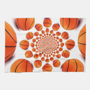 Basketball Game of Champions: Court Vision Kaleida Kitchen Towel