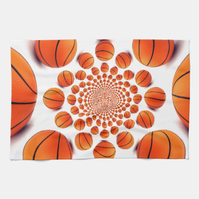 Basketball Game of Champions: Court Vision Kaleida Kitchen Towel (Horizontal)