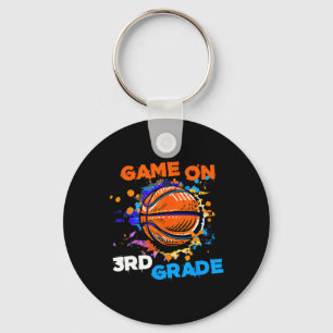 Basketball Game On 3rd Grade 1st Day Of School Tea Keychain