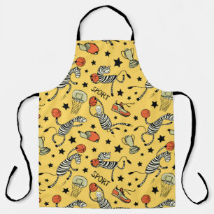 Basketball game seamless pattern with doodle cute  apron