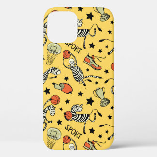 Basketball game seamless pattern with doodle cute  iPhone 12 case