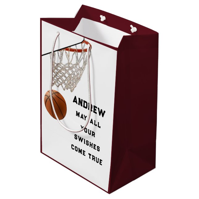 Basketball Gift Medium Gift Bag (Back Angled)