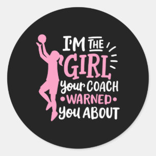 Basketball Girl 1 Classic Round Sticker