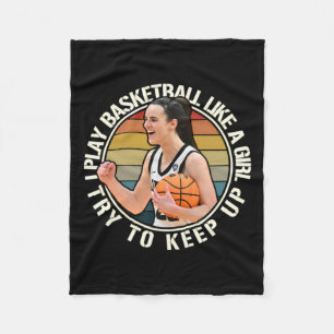 Basketball Girl Fleece Blanket