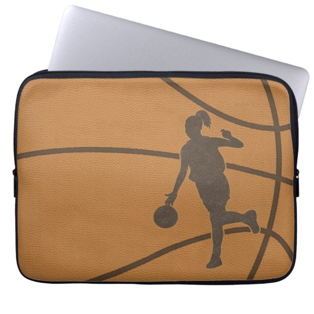Basketball Girl Laptop Sleeve (Front)