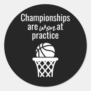 Basketball Girl Motivational Quote Top Classic Round Sticker