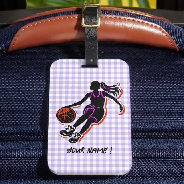Basketball Girl Personalized Luggage Tag (Front Insitu 2)