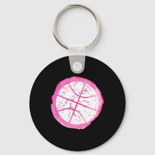 Basketball Girl Pink Watercolor Keychain