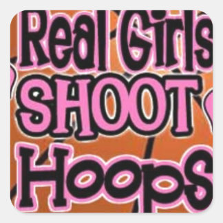 basketball girl square sticker