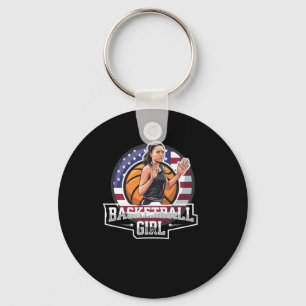 Basketball Girl Usa  Keychain