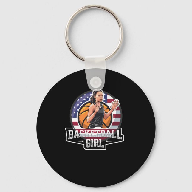 Basketball Girl Usa  Keychain (Front)