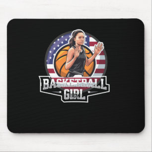 Basketball Girl Usa  Mouse Pad