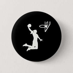 Basketball girl woman 2 inch round button