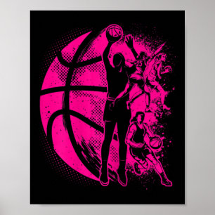 Basketball Girl Women Kids Female Basketball Team  Poster