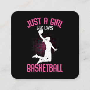Basketball Girl Women Square Business Card